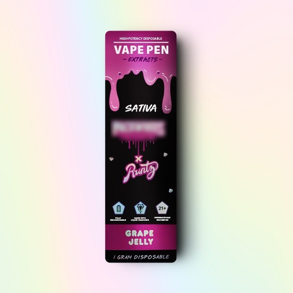 THC VAPE PEN PACKWOODSxRUNTS GRAPE JELLY 1 ML